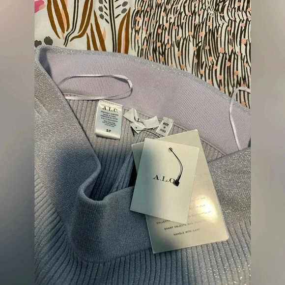 A.L.C. Logan metallic ribbed pants size Small lavender NEW $395 NWT - Picture 5 of 8